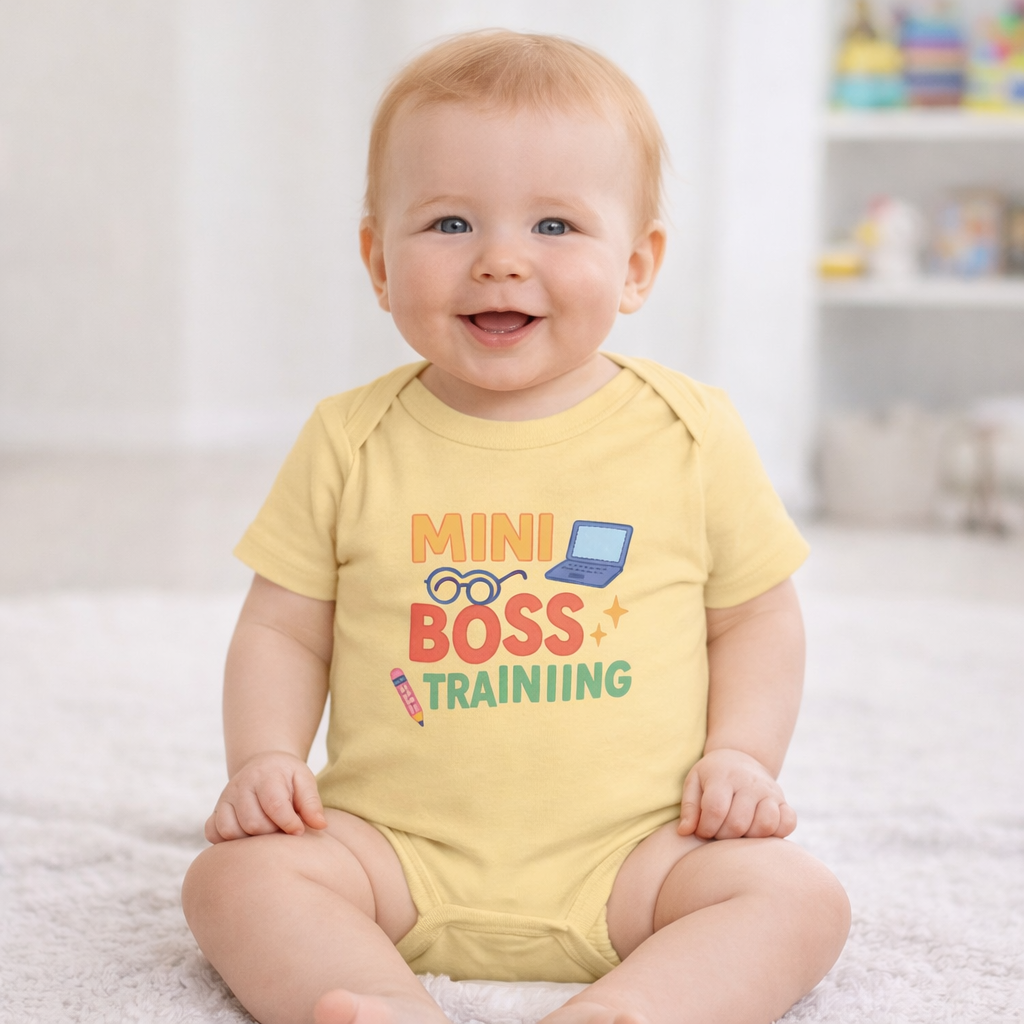 ''Mini Boss Training'' Baby Bodysuit