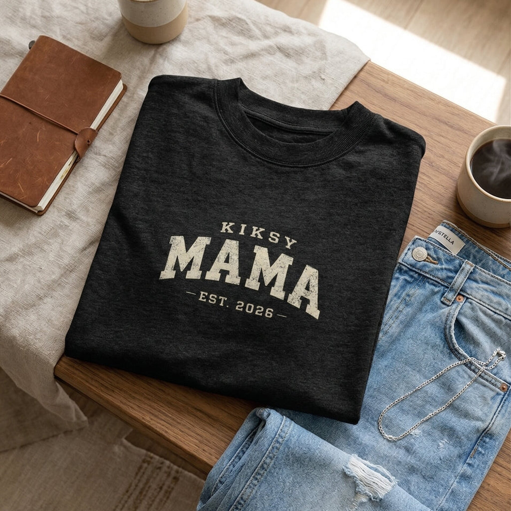 KIKSY MAMA Est. 2026 Vintage Collegiate Tee