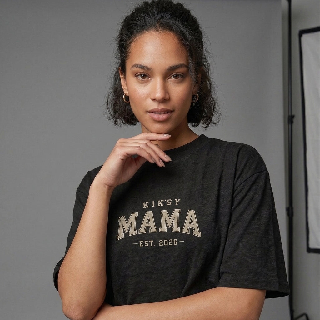 KIKSY MAMA Est. 2026 Vintage Collegiate Tee