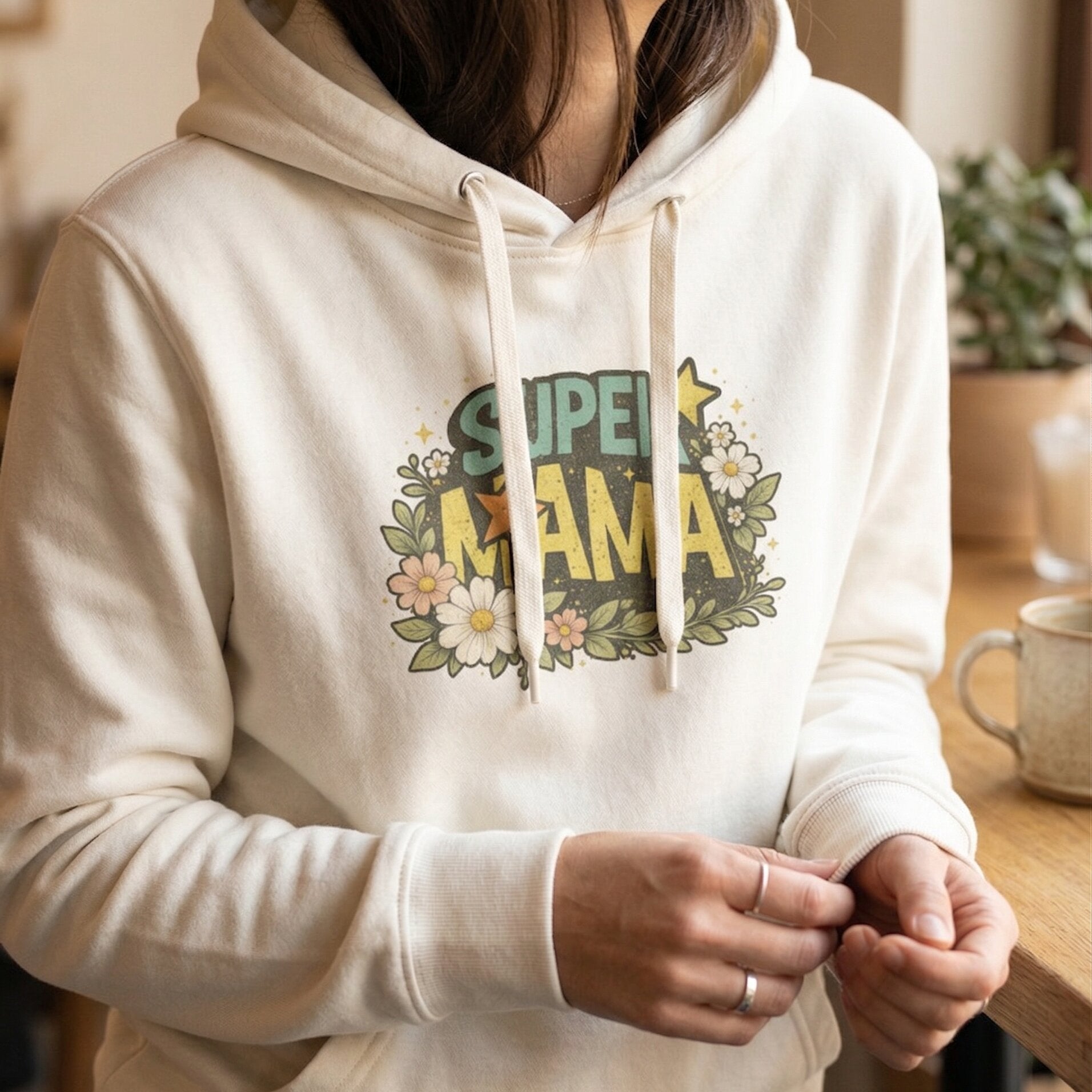 Iconic "Super Mama" Graphic Hoodie - Empowered & Elevated Style