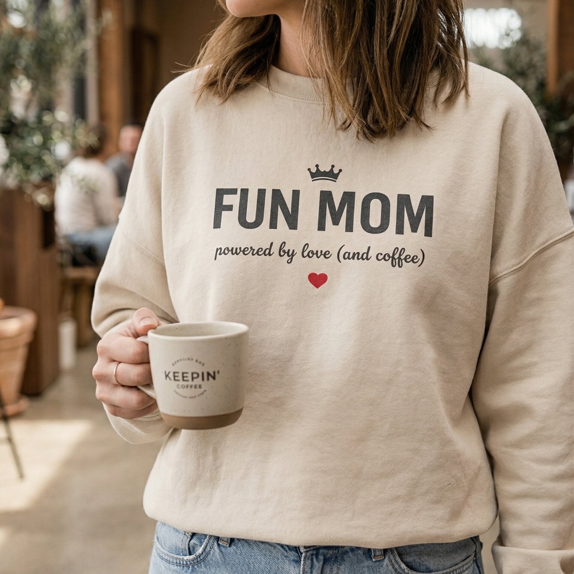 The Ultimate Everyday Essential: "FUN MOM" Crest Sweatshirt