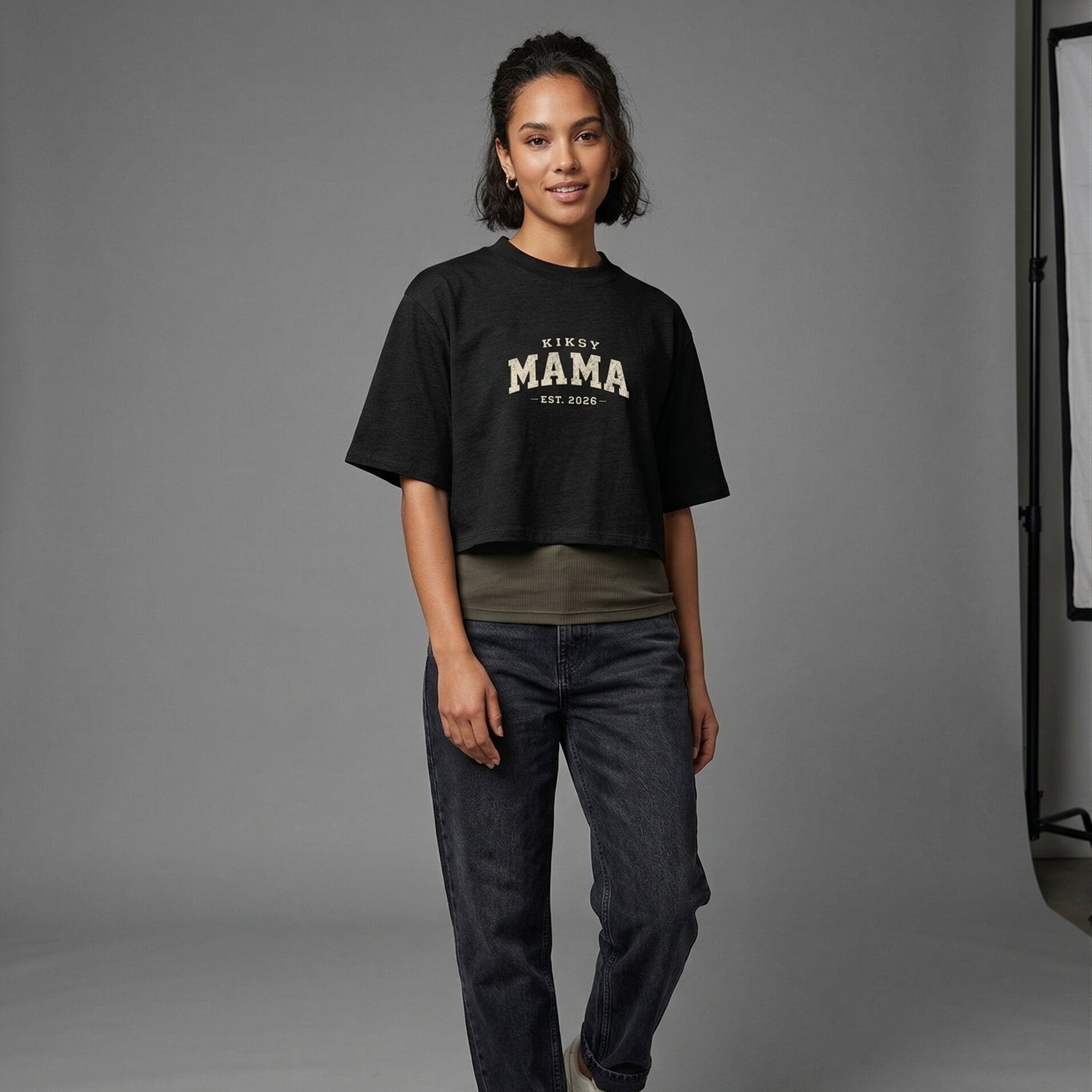 KIKSY MAMA Est. 2026 Vintage Collegiate Tee