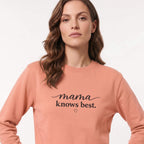 Kiksy прасковена дамска блуза Mama Knows Best от мек памук за майки