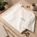 Kiksy white slogan t-shirt reading Overstimulated and Undercaffeinated